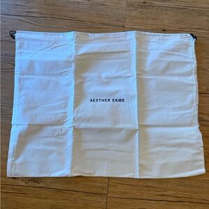 ✨ Aesther Ekme White Cotton Dust Bag – 16x13” Large Drawstring Pouch ✨